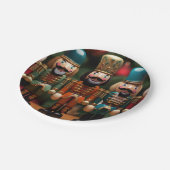 Nutcracker mit glücklichen Gesichtern Pappteller (Schrägansicht)