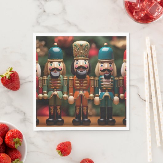 Nutcracker mit glücklichen Gesichtern Serviette (Beispiel)