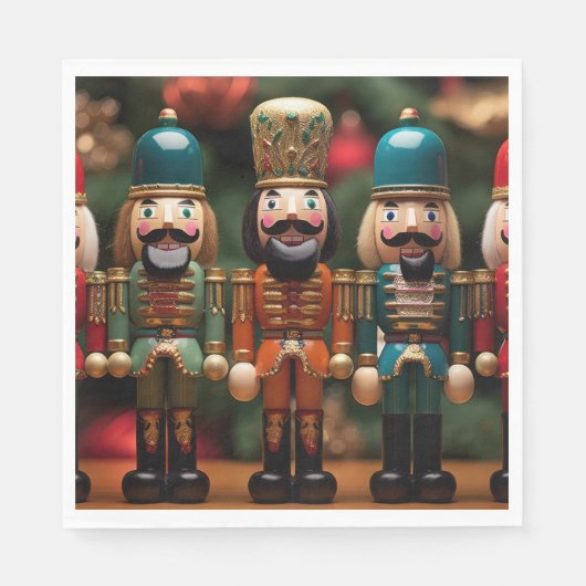 Nutcracker mit glücklichen Gesichtern Serviette (Vorderseite)