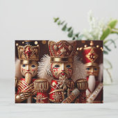 Nutcracker mit Goldener Krone Feiertagskarte (Stehend Vorderseite)