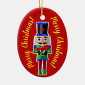 Nutcracker mit Kleinem roten LKW Keramik Ornament (Hinten)