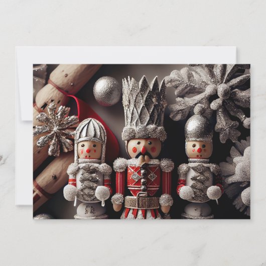 Nutcracker mit roter Jacket Feiertagskarte (Vorderseite)
