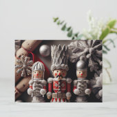 Nutcracker mit roter Jacket Feiertagskarte (Stehend Vorderseite)