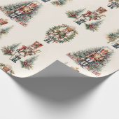 Nutcracker mit Vintagem Weihnachtsbaummuster Geschenkpapier (Ecke)