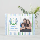 Nutcracker Monogram Weihnachtskarte Einladung (Stehend Vorderseite)