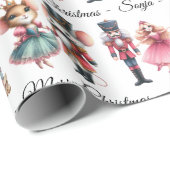 Nutcracker Mouse Ballerina Add Name Christmas Roll Geschenkpapier (Rolleneckpunkt)