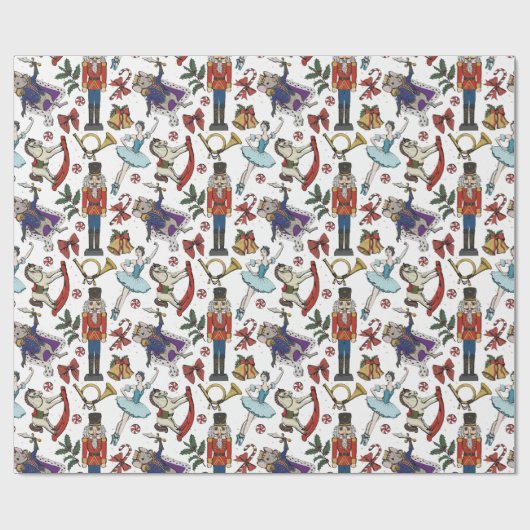Nutcracker Mouse King Ballerina Christmas Pattern Geschenkpapier (Flach)