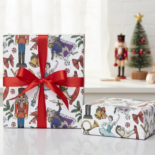 Nutcracker Mouse King Ballerina Christmas Pattern Geschenkpapier