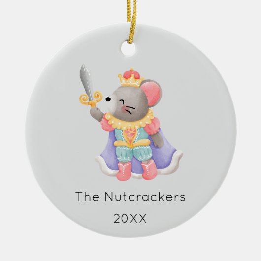 Nutcracker Mouse King Christmas Foto Keramik Ornament (Vorne)