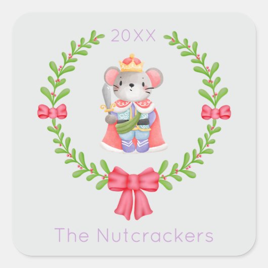 Nutcracker Mouse King Christmas Quadratischer Aufkleber (Vorderseite)
