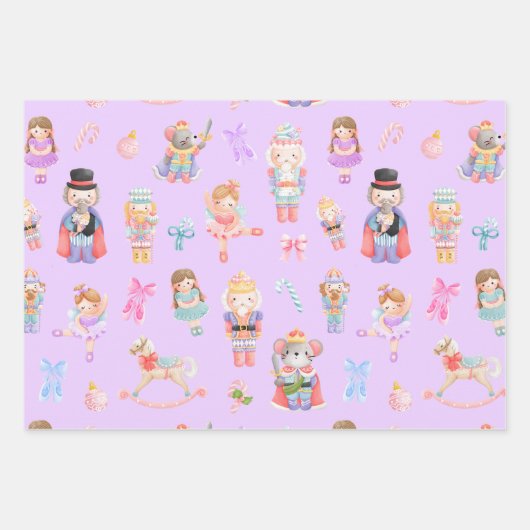 Nutcracker Muster Geschenkpapier Set (Vorderseite)