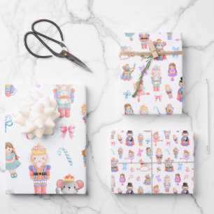 Nutcracker Muster Geschenkpapier Set
