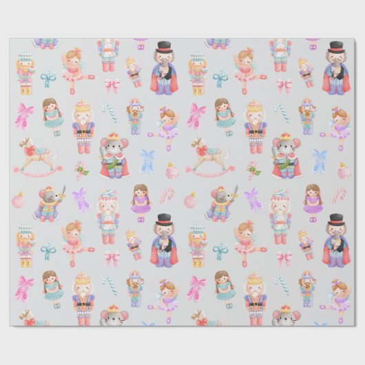 Nutcracker Muster Weihnachten Geschenkpapier (Flach)