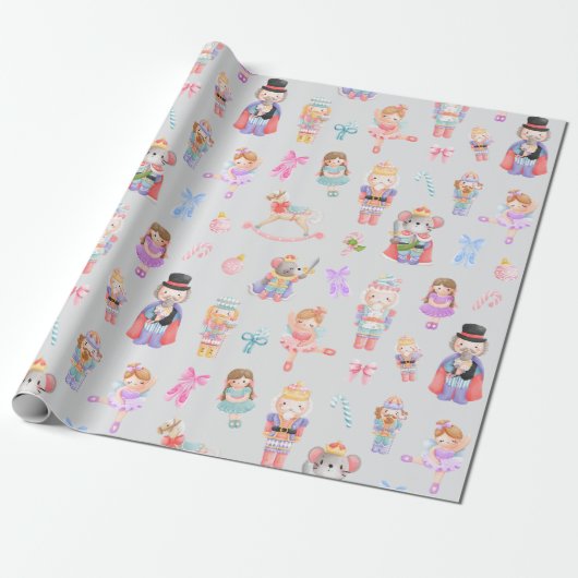Nutcracker Muster Weihnachten Geschenkpapier (Ungerollt)