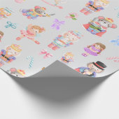 Nutcracker Muster Weihnachten Geschenkpapier (Ecke)