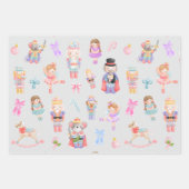 Nutcracker Muster Weihnachten Geschenkpapier Set (Vorderseite)