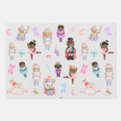 Nutcracker Muster Weihnachten Geschenkpapier Set (Vorderseite)