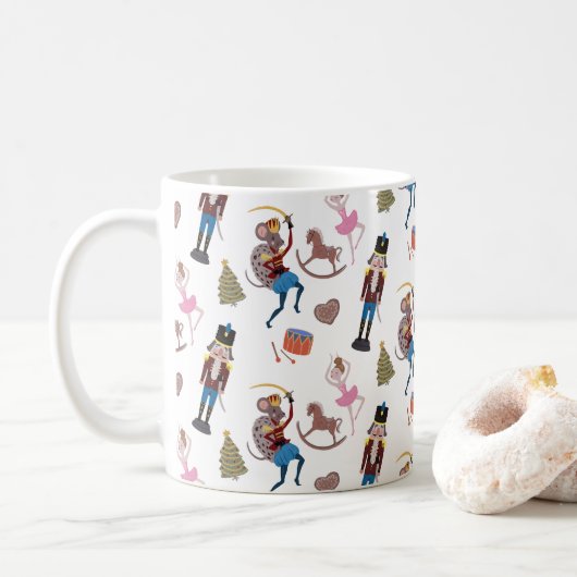 Nutcracker Muster Weihnachtsballett Kaffeetasse (Mit Donut)