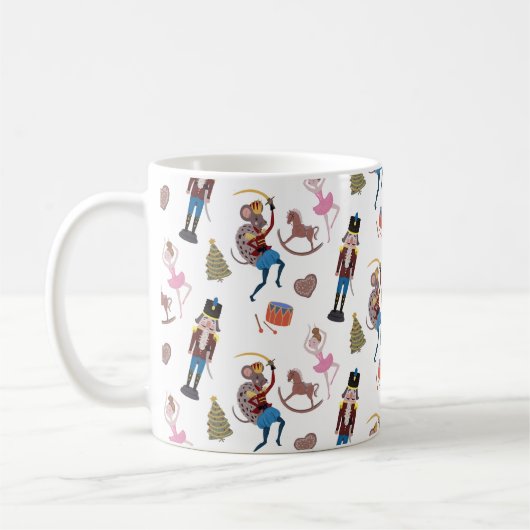 Nutcracker Muster Weihnachtsballett Kaffeetasse (Links)