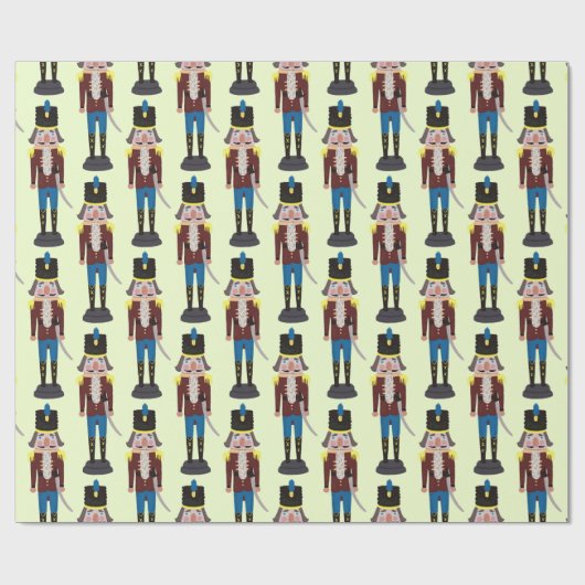 Nutcracker Muster Weihnachtsmann Geschenkpapier (Flach)
