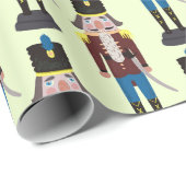 Nutcracker Muster Weihnachtsmann Geschenkpapier (Rolleneckpunkt)