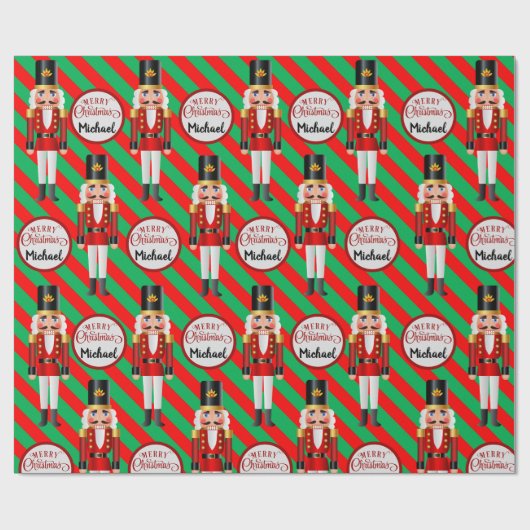 Nutcracker Name des Empfängers Geschenkpapier (Flach)