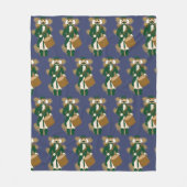 Nutcracker Navy Blue Dark Academia Fleece Blanket (Vorderseite)
