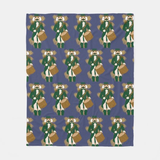 Nutcracker Navy Blue Dark Academia Fleece Blanket (Vorderseite)