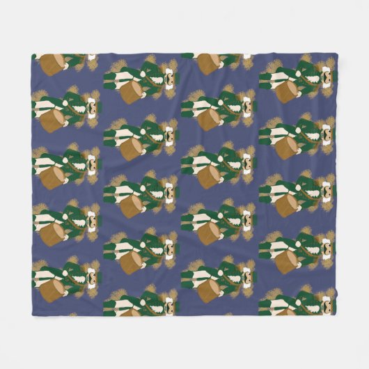 Nutcracker Navy Blue Dark Academia Fleece Blanket (Vorderseite (Horizontal))