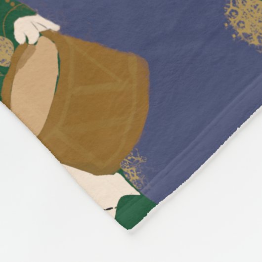 Nutcracker Navy Blue Dark Academia Fleece Blanket (Ecke)