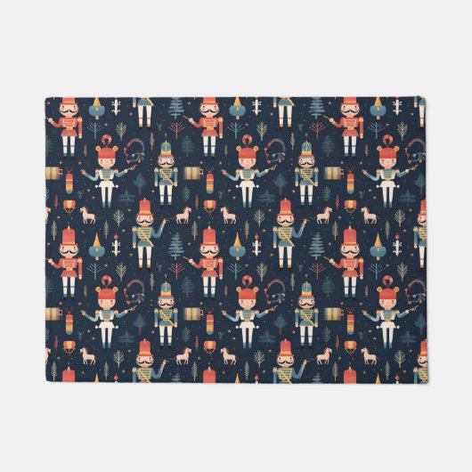 Nutcracker Navy Blue Weihnachten Fußmatte (Vorderseite)