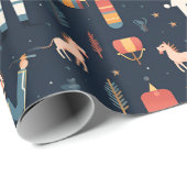 Nutcracker Navy Blue Weihnachten Geschenkpapier (Rolleneckpunkt)