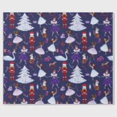 Nutcracker Niedlich Navy Weihnachtssoldaten Tänzer Geschenkpapier (Flach)