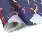 Nutcracker Niedlich Navy Weihnachtssoldaten Tänzer Geschenkpapier (Rolleneckpunkt)
