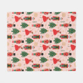 Nutcracker Niedlich Pink Weihnachten Fleecedecke (Vorderseite (Horizontal))