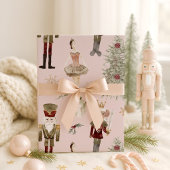 Nutcracker Niedlich Pink Weihnachtswrapping Paper Geschenkpapier