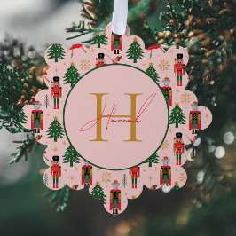 Nutcracker Niedlich Pink Weihnachtswrapping Paper Ornament Karte