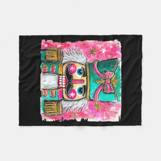 Nutcracker Nuts Xmas Pajamas Holiday Christmas Wat Fleecedecke (Vorderseite (Horizontal))