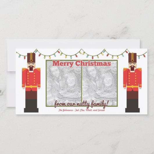 Nutcracker-Nutty Family-Photocard Template Feiertagskarte (Vorderseite)