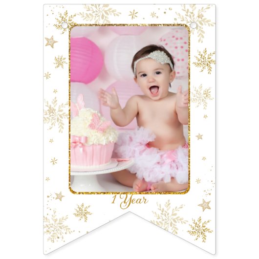 Nutcracker Onederland 1st Birthday Photo Milestone Wimpelkette (Vierzehnte Fahne)