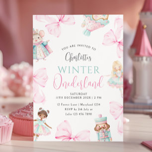 Nutcracker Onederland Girl First Geburtstag Einladung