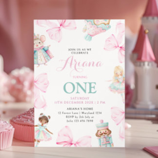 Nutcracker Onederland Girl First Geburtstag Einladung