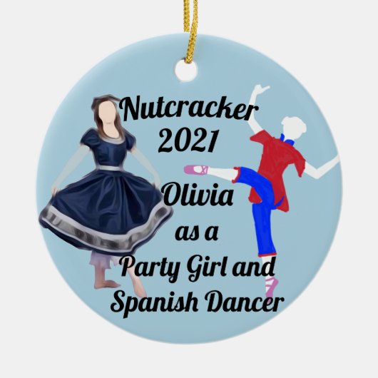 Nutcracker Ornament-Chinese Dancer and Party Girl Keramik Ornament (Vorne)