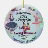 Nutcracker Ornament-Clown, Party Girl, Begleiter Keramik Ornament (Hinten)