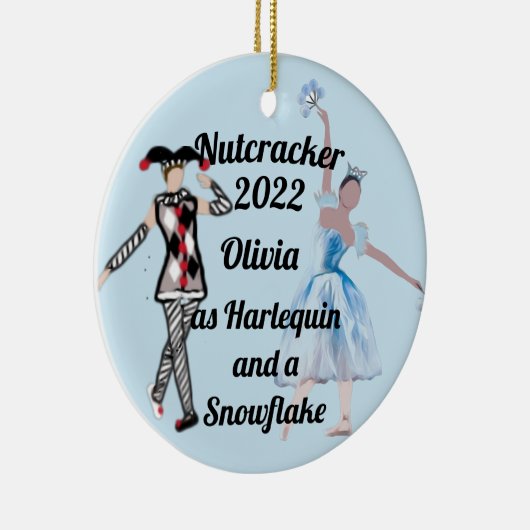 Nutcracker Ornament-Harlequin und SnowflakeKeramik Keramik Ornament (Rechts)