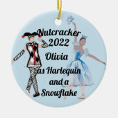 Nutcracker Ornament-Harlequin und SnowflakeKeramik Keramik Ornament (Vorne)