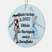 Nutcracker Ornament-Harlequin und SnowflakeKeramik Keramik Ornament (Links)
