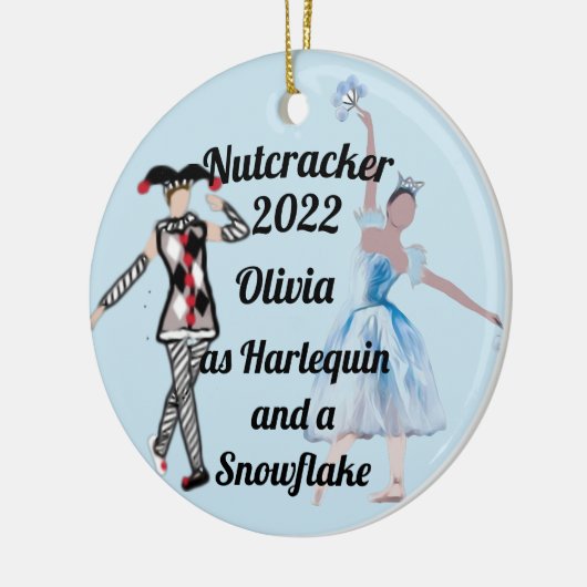 Nutcracker Ornament-Harlequin und SnowflakeKeramik Keramik Ornament (Links)