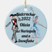 Nutcracker Ornament-Harlequin und SnowflakeKeramik Keramik Ornament (Hinten)