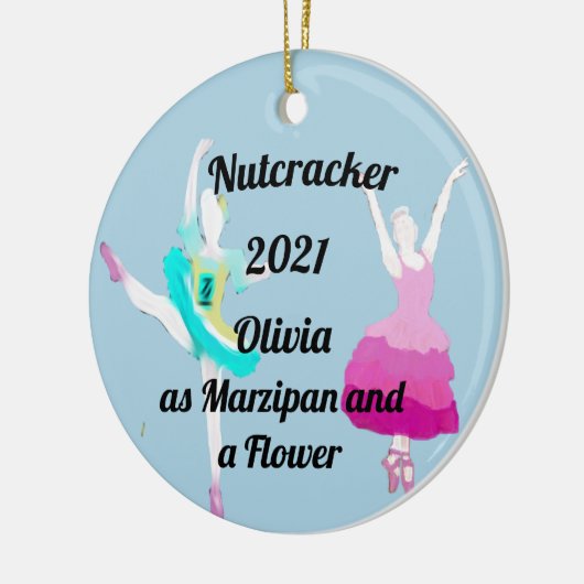 Nutcracker Ornament-Marzipan und eine Blume-Kerami Keramik Ornament (Links)